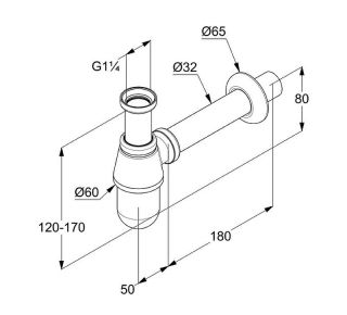 Сифон для раковины Kludi хром 1010505-00